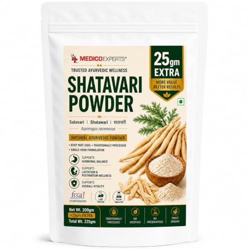 Image of Shatavari Powder 225g (200g + 25g Extra) | Supports Women's Hormonal Balance, Lactation & Reproductive Wellness | Asparagus Racemosus Root | FSSAI Certified, Lab Tested, Doctor Approved