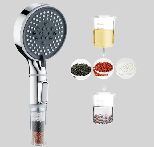 Regadera de mano filtrada Socila con botón On/Off, 6 modos de rociado, masajeador para espalda, reduce cloro y fluoruros, incluye manguera y soporte miniatura 6