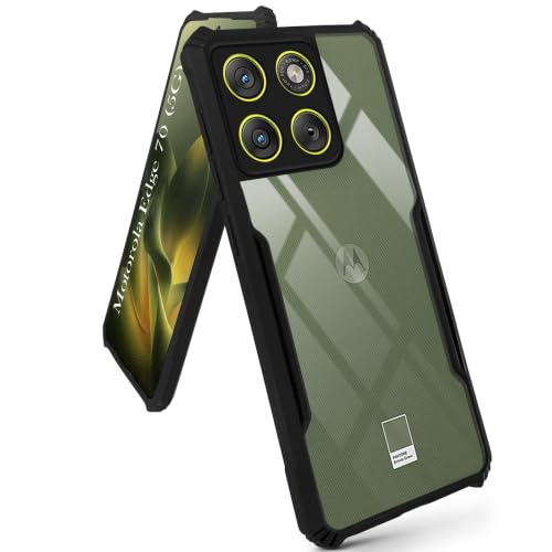 Image of Jkobi Hybrid Back Case Cover for Motorola Moto Edge 70 (Shockproof with Polycarbonate Clear Panel | Professional Black)