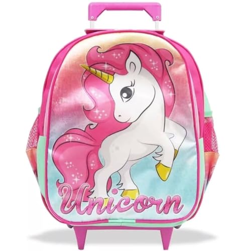 Mochila Unicórnio Fantasy Rodinhas Tamanho G para Pré-Escola e Ensino Fundamental