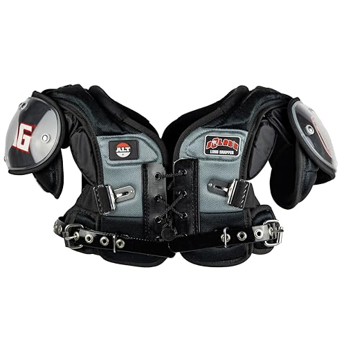 TAG ALT4-LS Nolans Long Snapper Shoulder Pad Adult Football Shoulder Pads for Long Snapper Position Black/Grey (X-Large)