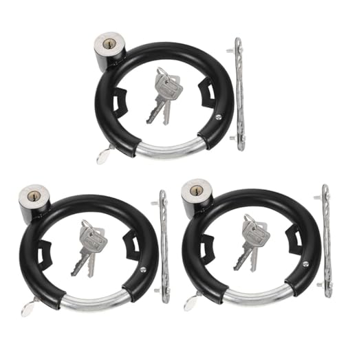Toddmomy 3sets Heavy Duty Metal Bike Lock Water-Resistant Steel Motorcycle Lock for Cycle Safety Portable Keyless Design for Scooters and Motorcycles