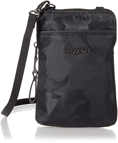 Baggallini Bolsa transversal Broadway, Jacquard preto camuflado, One Size