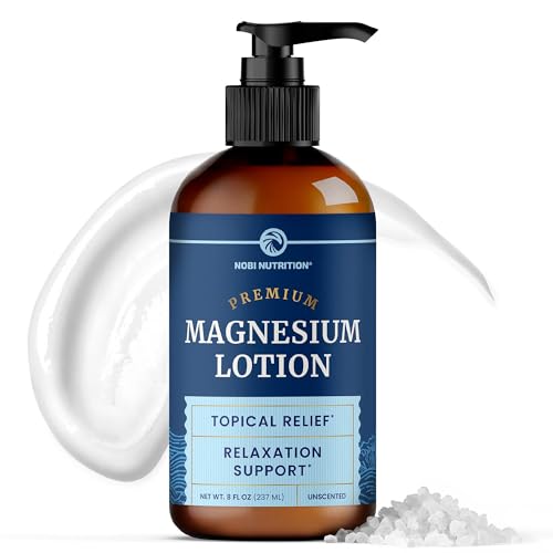 Image of Nobi Nutrition Magnesium Lotion | Relieves Muscle Cramps & Soreness | Relaxation & Calming Support | Topical Magnesium Cream for Leg Cramps | Maximum Absorption | Soothing Rub with Shea Butter | 8 oz