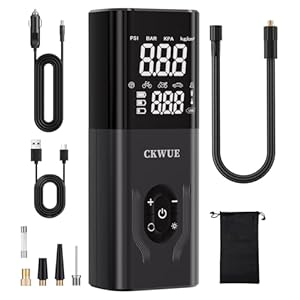 Tire Inflator Portable Air Compressor, CKWUE 180PSI Cordless