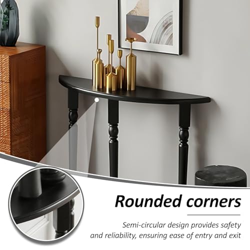 Mesa consola de madera maciza compacta y duradera para zonas de paso 3