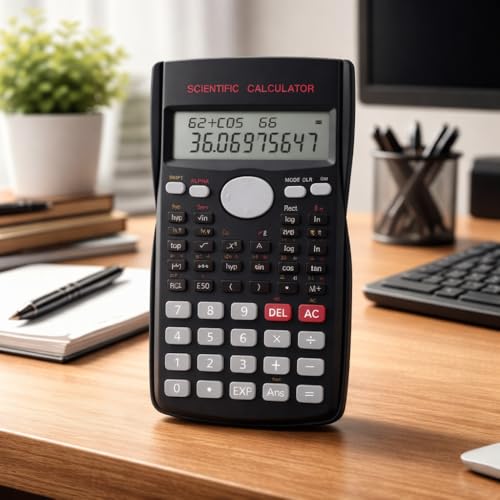Calculadora Científica 240 Funções com Capa Protetora – Display Duplo 10+2 Dígitos, Calculadora para Faculdade, Engenharia, ENEM e Vestibular