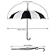 Outgeek Retro Pagoda Parasol Umbrella - Sun and UV Protection With Hook Handle (White & Black)
