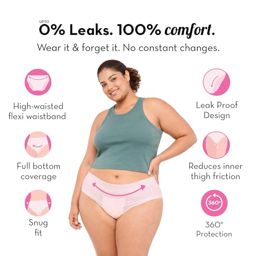 Image of Plush Anti-Bacterial Period Panty - Pack of 3 (15 Pcs) XL /XXL (85-130 cm) | B2G1 Free | Comfort High Waist Disposable Panties for Women Heavy Flow | Non-Bulky, Snug Fit | 12-Hour Protection | 360 Coverage, 100% Rash-Free | Ideal for Overnight Use
