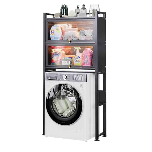 Metal Freestanding Storage Rack for Washer, Bathroom & Laundry Room nizer, Stylish Black Étagère for Space-Saving Solutions