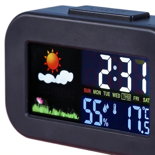 Temporizadores para cocinar, monitoreo del clima, suministros inteligentes multifuncionales para el hogar, reloj despertador para niños, para dormitorio, viajes, mesita de noche, cumpleaños, noche - imagen 9