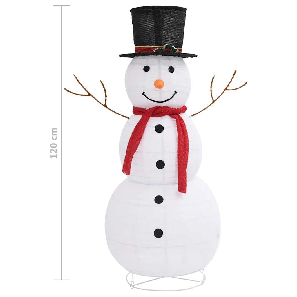 Figura decorativa de muñeco de nieve de Navidad, tela de lujo LED, 120 cm