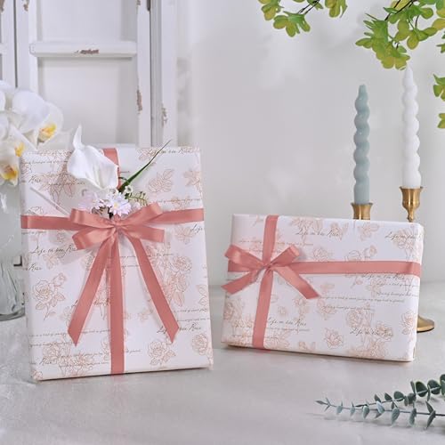 Image of Double Face Dusty Pink Satin Ribbon 1 /2 inch X 50 Yards Polyester Dusty Pink Ribbon for Gift Wrapping Very Suitable for Weddings Party Invitation Decorations and More