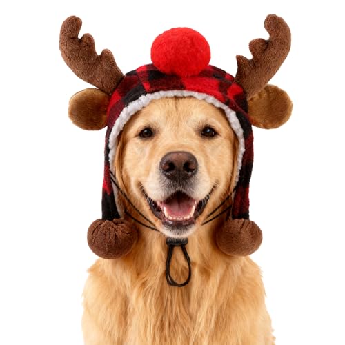 Disfraz de reno navideño para perros PAWCHIE Large