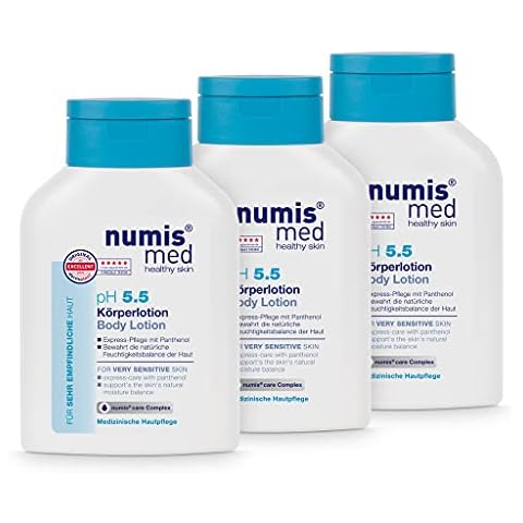 numis med Skin Protection Lotion pH 5.5 Sensitive - Body Lotion Vegan - Lotion for Sensitive, Low-Moisture and Allergy-Prone Skin - Body Lotion in 3 x 200 ml Cover