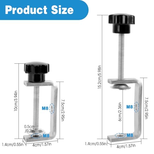 NZZVNZ 4 Stück Edelstahl C Klemme Hochleistungs C Zwingen Kleine C-Klemmen für Holzbearbeitung 60mm Tischklemme Klemmschraube für Zwingen Holzarbeiten Werkzeug Autoreparatur
