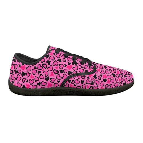 Leopard Print Womens Casual Shoes Lace Up Sneakers Breathable Comfort Walking Shoes Size 5.5-133