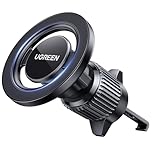UGREEN Magsafe Car Mount for Air Vent, Magnetic Phone Holder for Cars Cradle Compatible with iPhone 17 Pro Max Air/16/15/14/13/12 Series & MagSafe Case with Metal Plates(Black)