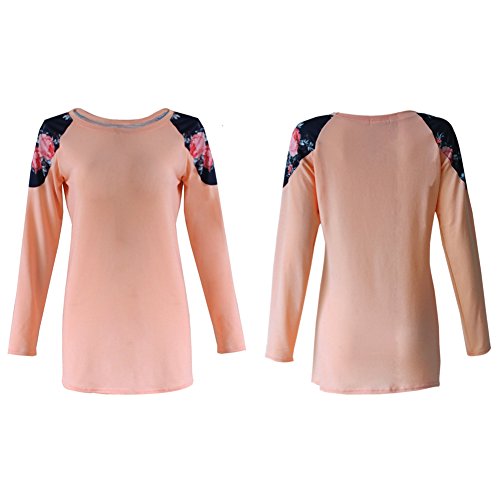 Camiseta feminina de manga comprida com renda casual da Diamondo (G)