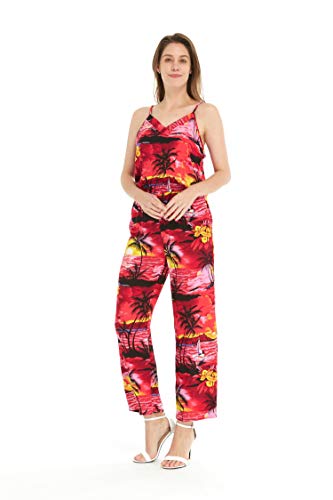 Image of Hawaii Hangover Family Matching Hawaiian Clothes, Sunset Red | Family matching Hawaiian outfits, Sunset Red, lightweight rayon, machine washable, tropical floral print, luaus, cruises
