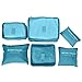 Produktbild Xuxuou 6-teilig Kleidertaschen-Set Koffer-Organizer Aufbewahrungstasche Verpackungswürfel Kleidertasche Packtaschen für Reisen Nach Hause Kleiderschrank (Blau)