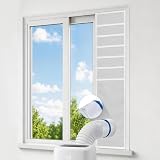 Portable Air Conditioner Window Vent Kit, Window Seal Kit for Mobile Air Conditioning & Dryer, Full Sealing Waterproof, Fit Both 5' and 6' Exhaust Hose, Length Adjustable 10x40-64 Inches