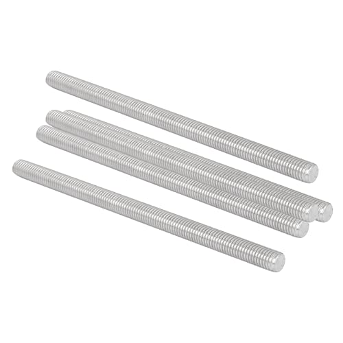 QUARKZMAN M10 x 150mm 1.5mm Steigung Vollgewindestangen x 5 Stück 304 Edelstahl Außengewindestange für Bolzen und Klemmen und Aufhänger und U-Bolzen Silber