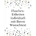 8 Flaschenetiketten selbstklebend mit Text personalisiert - Etikett Konfetti - Flaschen Aufkleber für Wein oder Sekt