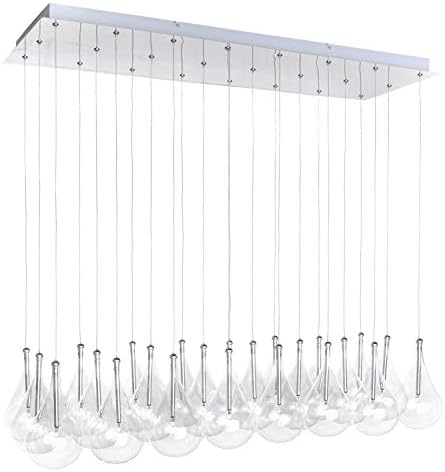 Chrome 24 Light 12In. Wide Pendant from The Larmes Collection