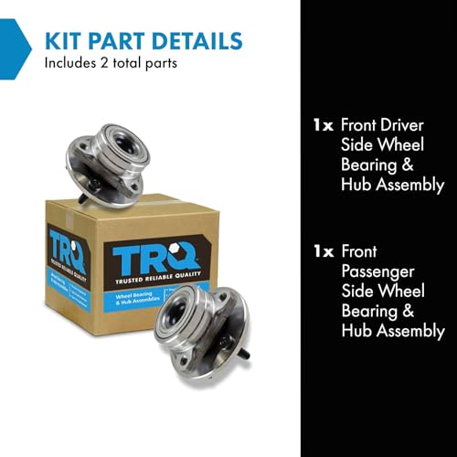 Image of TRQ 2 Piece Front Wheel Bearing & Hub Assembly Set Compatible with 1996-2007 Ford Taurus 1995-2002 Lincoln Continental 1996-2005 Mercury Sable