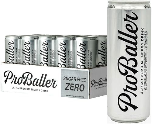 ProBaller Ultra Premium Energy Drink - Natural Clean NSF Certified Sport Drink - Sugar Free, Gluten Free, Amino Acids, Taurine, Biotin, Vitamin B 12 Methylcobalamin, Electrolytes -15 Pack - Citrus