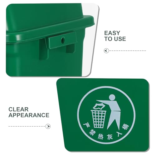 Caneca de basura con tapa abatible verde 10l para cocina y oficina miniatura 3