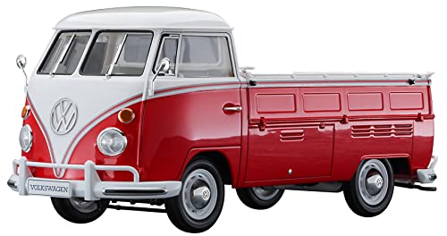 Hasegawa HA20556 1:24 Volkswagen Type 2 Pick-Up Truck-Red-White Paint Model Kit, Molded Color