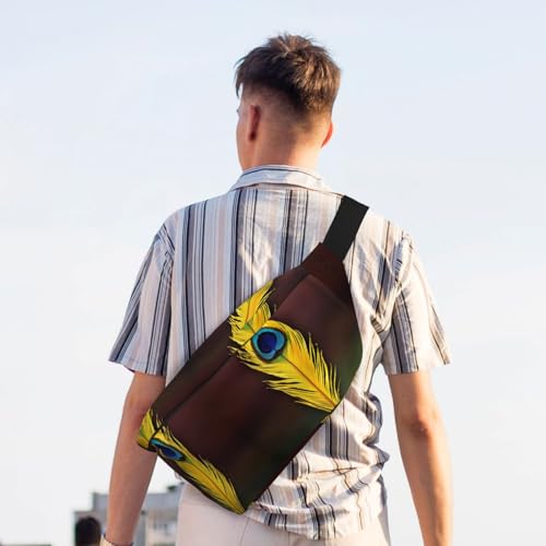 Sac banane de course à pied ceinture running réglable et légère imprimé plumes