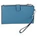 Michael Kors Jet Set Travel Large Double Zip Wristlet Phone Wallet Teal Blue