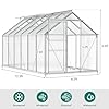 YITAHOME 12x6FT Polycarbonate Greenhouse Large Heavy Duty Green Houses Outdoor Aluminum Greenhouses with Sliding Doors Vent Window Walk-in Greenhouse for Garden Backyard, Silver #5