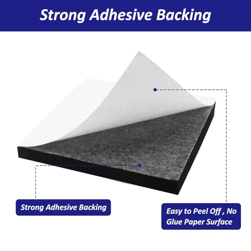 Image of Foam Padding Sheets with Adhesive Backing - Self Stick Neoprene Insulation Foam,4 PCS 1 /2 Inch Thick X 4 Inch Long X 4 Inch Wide - Closed Cell Foam Sheet Square Pad (4)