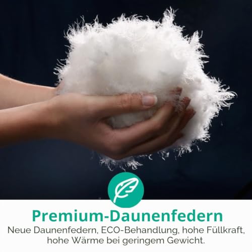 APSMILE Ganzjahres Daunendecke 135x200cm Gänsedaunen und Gänsefedern, Federbettdecke 135x200 cm, Hotel Collection Duvet… – Ansicht 4