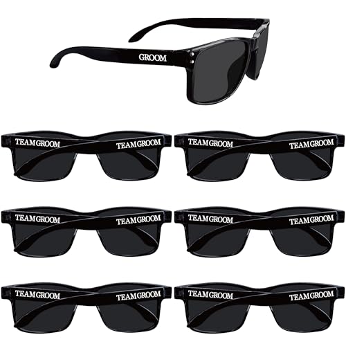 PartyGifts&beyond 7 Pcs Groomsmen Sunglasses, Groomsmen Gifts, Bachelor Party Favors For Team Groom,Groom Squad,Best Man
