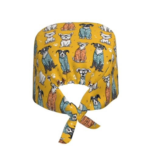 Image of Adjustable Scrub Cap with Sweatband, Breathable Working Hat for Men /Women