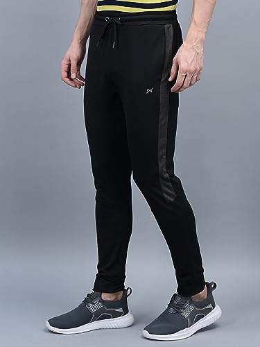 Image of Force NXT Black Jogger for Men Pack of 1 | Men's Dry Fit Active Wear Pants | Stretchable Lowers with Zipper Pockets | Anti Odour Jogger Pant for Gym, Yoga and Sports