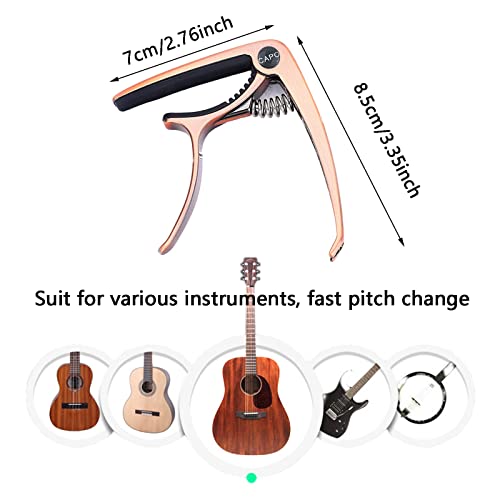 Lsydgn Capo De Guitare Capodastre Accessoire Capodastre Plectre Guitare Classique Capodastre Folk De Or rose, (7×8.5) Cm… - Les Beatles, Paul McCartney, John Lennon, RIngo Starr, George Harrison Lsydgn Capo De Guitare Capodastre Accessoire Capodastre Plectre Guitare Classique Capodastre Folk De Or rose, (7x8.5) Cm… – Image 3