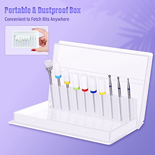 Yafex 10Pcs Nail Drill Bits Set, 3/32 Inch Professional Ceramic Diamond Cuticle Drill Bits For Nails, Electric Efile Nail File Bits For Acrylic Gel Nails Manicure Pedicure #TOP5