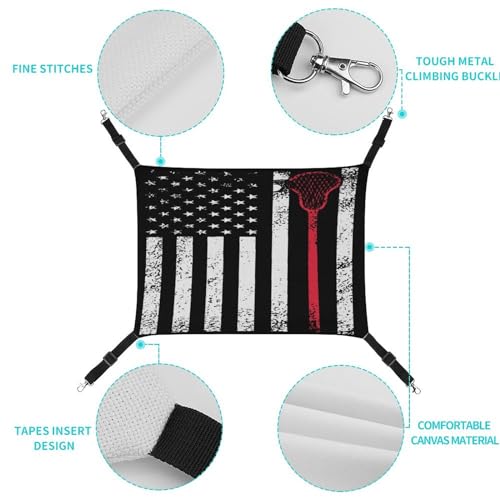 Rede para gatos de lacrosse com bandeira dos EUA - Cama macia para animais de estimação confortável