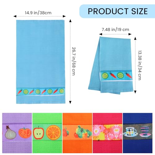 TanYiYi Tea Towels, 6 Pack Kitchen Towels, 90% Cotton Waffle Weave Dish Cloths - Image 2