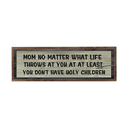 Panneau mural cadre bois 15,2 cm inscription Mum décoration rustique