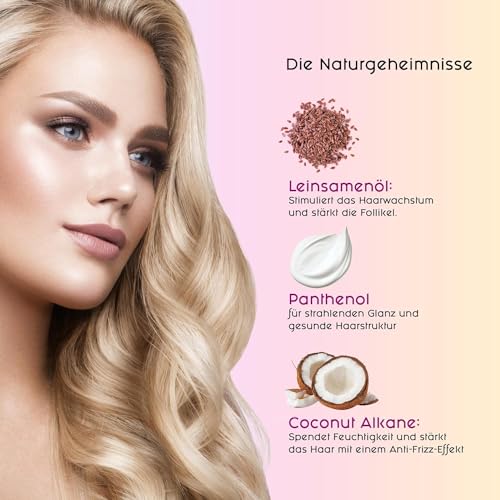 Foto von Mi Amante Ella Renew Haar Styling Creme – Intensiver Hitzeschutz für Haare Glätteisen, haarkur trockene haare, anti frizz creme, Styling für glänzendes Finish, Kein Ausspülen- 175ml