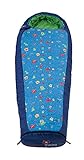 warme 2 lagen Konstruktion Grüezi+Bag Kinder Schlafsack Mitwachsend Grow Monster RV Rechts, Blau, 34 x 20 x 20 cm