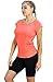 icyzone Workout Running Shirts for Women - Fitness Gym Yoga Exercise Short Sleeve T Shirts Open Back Tops