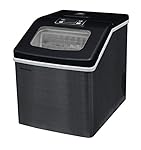 Frigidaire Ice Maker EFIC452, Countertop Stainless Steel Ice Maker with Transparent Window, Clear Ice Cube Maker with 40 lbs. Capacity, Ice Maker Machine – 14.8" D x 11" W x 14.1" H (Black)